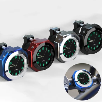 Мотоциклетные велосипедные часы для руля 22-28 мм IPX7 из водонепроницаемого алюминия, показывающие время для аксессуаров Yamaha Kawasaki Honda Suzuki
