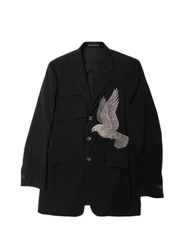 Блейзеры с принтом Голубя мира Унисекс Японский стиль дизайна мужские повседневные куртки Owens блейзеры для мужчин одежда для женщин топы