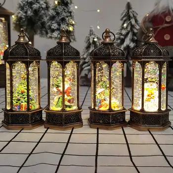 Рождественские Маленькие Масляные лампы Санта Снеговик При Свечах Рождественская вечеринка Домашний декор Navidad Светящиеся Ветряные фонари Новогодний подарок