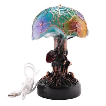 Современная настольная ночная лампа Mushroom серии Stained Plant Настольная лампа с разъемом USB для включения питания лампы для украшения спальни