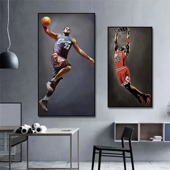 Современный спортивный персонаж, картина Звездного игрока, плакат со звездой баскетбола, настенное художественное изображение, напечатанное на холсте, Украшение стен дома