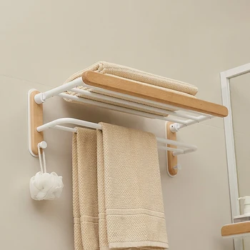 Белая вешалка для полотенец в стиле XK Log Для ванной комнаты Без перфорации Для полотенец Подвесная Вешалка для хранения ванной комнаты