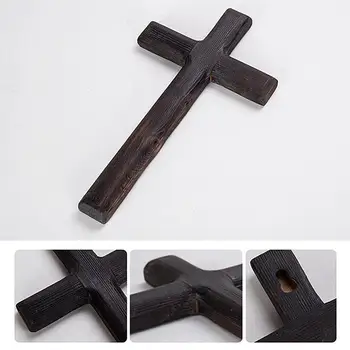 Элегантный черный деревянный крест Православный деревянный Цепляющийся Крест Благословения Многоцелевой христианский Ручной крест для домашней молитвы Церковный декор