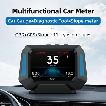 HUD Головной Дисплей OBD2 GPS Проектор Цифровой Автомобильный OBD Спидометр Наклон Инклинометр 4x4 Внедорожные Электронные Автоаксессуары