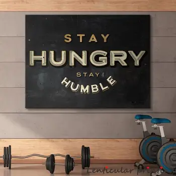 HD Скандинавский абстрактный мотивационный плакат на холсте, картины на стену спортзала, Оставайся голодным, Скромная цитата, Дизайн дома, 1шт