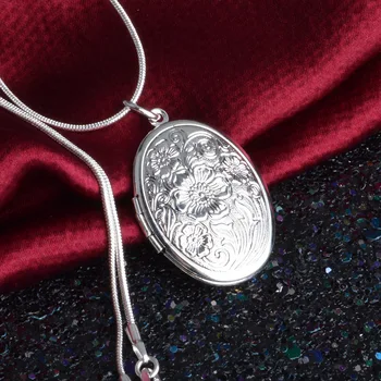 Nareyo Модные украшения из стерлингового серебра 925 пробы, ожерелье в форме яйца, Фоторамка, Кулон, Ожерелье Для мужчин и женщин, Ювелирный подарок