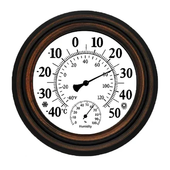 20 см, Антикварный Внутренний наружный термометр, гигрометр, измеритель температуры и влажности, Настенные часы, термометр для домашнего декора, простой в использовании