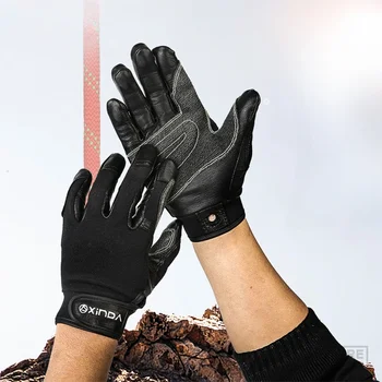 Профессиональные перчатки для скалолазания из воловьей кожи XINDA для занятий спортом на открытом воздухе с полными пальцами, для скалолазания, пешего спуска, противоскользящие Износостойкие перчатки