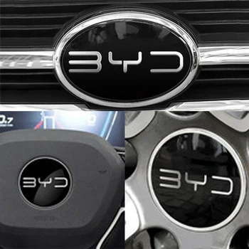 Автомобильная Решетка Радиатора Логотип Эмблема Значок на Рулевом Колесе Наклейка На центральную крышку Наклейка для BYD Tang 2-го поколения Qin Song Pro Plus Max