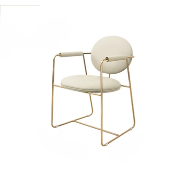 Легкие дизайнерские обеденные стулья класса люкс из нержавеющей стали для домашнего использования, современных и минималистичных гостиничных ресторанов, чайных столиков и стульев