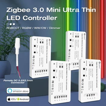 Zigbee 3.0 Ультратонкий Мини-Контроллер RGBCCT WWCW LED Light Strip Для спальни, Освещения Кухни, Alexa Voice APP Controller