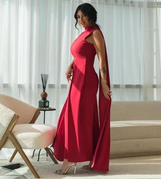 Выпускные платья Santorini Vestidos 2023 Саудовская Аравия Женщины носят вечерние платья с высоким воротником и обертками для официальных мероприятий и вечеринок