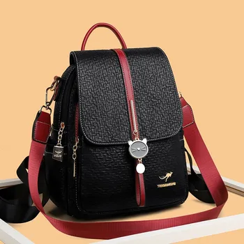 Женский рюкзак, дизайнерская женская сумка из высококачественной кожи, модные школьные сумки, Многофункциональные дорожные рюкзаки большой емкости mochila