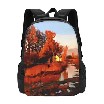 Финн Слау Осенью, рюкзак с 3D-принтом, студенческая сумка, пейзаж Осень, Ричмонд, Ванкувер, Финн Слау, британский