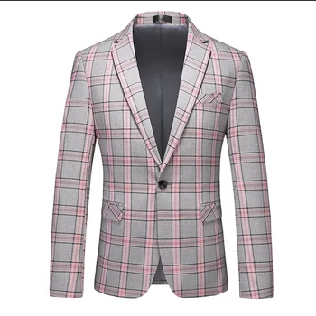 Новый мужской Деловой клетчатый пиджак большого размера 6XL, мужское свадебное вечернее платье с ласточкиным хвостом, приталенные пальто Homme.