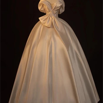 2023 Летняя принцесса, современное элегантное свадебное платье с открытыми плечами, Мягкий атлас, шифон, современное Великолепное бальное платье Vestidodenovia