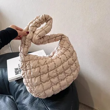 Модная ткань Lylon с ромбической решеткой большой емкости, сумка-мессенджер через плечо, дамская сумочка с клецками подмышками, Дамская сумочка-клецка