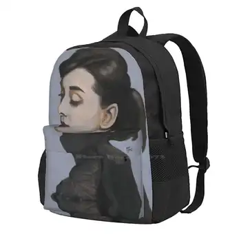 Одри Хепберн 3D Принт Дизайн Рюкзака Студенческая сумка Картина Одри Хепберн