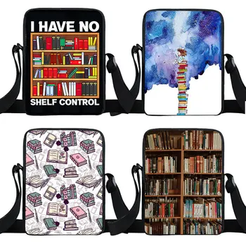 Сумка-мессенджер с принтом для библиотекаря, любителя книг, у меня нет контроля над полками, женские сумки, модная сумка через плечо, сумки для телефона и книг.