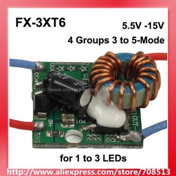 Печатная плата драйвера FX-3XT6 25mm 2A 5,5 В - 16 В с 4 группами от 3 до 5 режимов для 1-3 светодиодов (1 шт.)