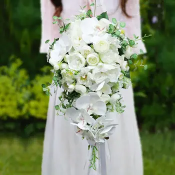 Свадебный Букет невесты, Розы, искусственные цветы в руках, Свадебный букет Невесты, Свадебные Аксессуары