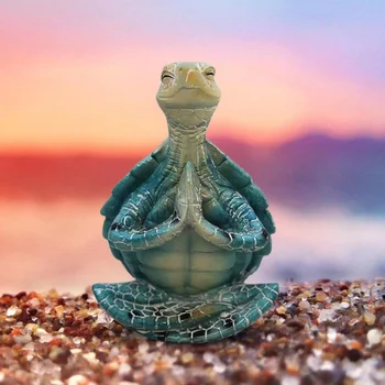 Статуэтка морской черепахи, Умиротворение, Медитирующая Статуя морской черепахи, украшения для Будды, Садовая статуя лягушки для дзен-йоги, украшение для
