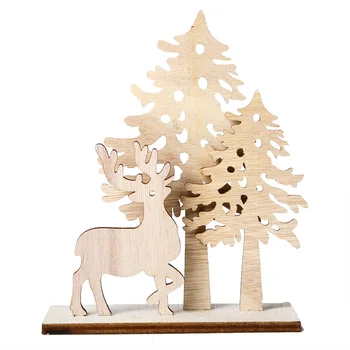 Рождественский деревянный орнамент, 3D головоломка, Олень, дерево, поделки для дома, украшения для вечеринок, принадлежности
