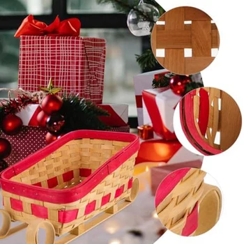 Конфетница Рождественская корзина для хранения конфет Центральное украшение стола, украшение для саней, корзина для закусок