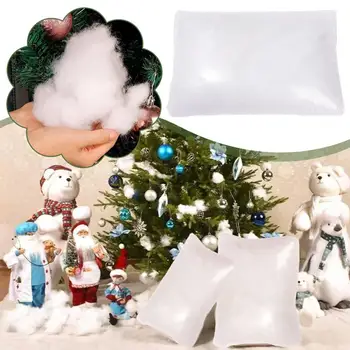Рождественский искусственный снег Одеяло из искусственного снега Хлопок Декор для показа снежной елки в помещении Рождественская зима Легкий пух T3J4