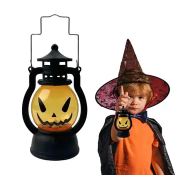 Светодиодная лампа в виде тыквы на Хэллоуин, работающая на батарейках, огни ужасов в виде тыквы на Хэллоуин, реквизит ужасов, украшения для вечеринки на Хэллоуин для дома