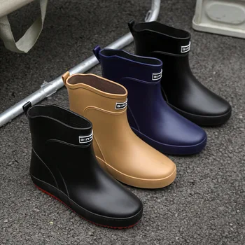 Резиновые сапоги для женской непромокаемой обуви для работы в саду мужские дождевики для рыбалки, ботильоны для скейтборда, Кухонная обувь, Обувь
