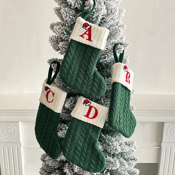 Рождественское украшение для дома Камин Украшение для дома Рождественский праздничный пирог Вязаные Рождественские носки с буквами