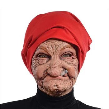 Маска для Хэллоуина, маска курящей старой бабушки, Латексные маски, реалистичный костюм для косплея на Хэллоуин, реквизит для косплея
