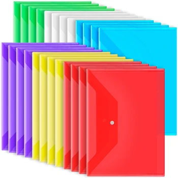Пластиковые конверты на 24 упаковки с застежкой, Пластиковые папки для документов Формата А4, прозрачные папки-конверты, пакеты для файлов, удобные в использовании