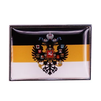 Значок Национального флага Императорской России черный желтый белый Двуглавый Орел Флаги Российской Империи Баннер Булавка на лацкане Брошь