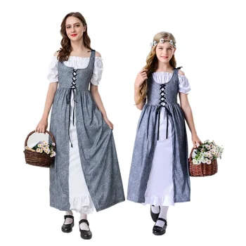 Средневековое винтажное платье на Хэллоуин, европейский и американский костюм фермерши