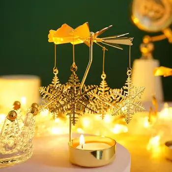 Центральное украшение обеденного стола, листья из золотого сплава, Карусель, Подсвечник для свадебной вечеринки, Стол для Рождества, для особых случаев