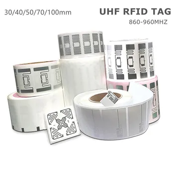1000 шт. /лот UHF RFID Метки Наклейка 860-960 МГц RFID наклейка дальнего действия этикетка 30/40/50/70/100 мм Дополнительно