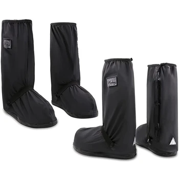 2 пары водонепроницаемых бахил из черного ПВХ со светоотражающими листами, размер XXL, дождевики, чехлы для ботинок от снега и дождя