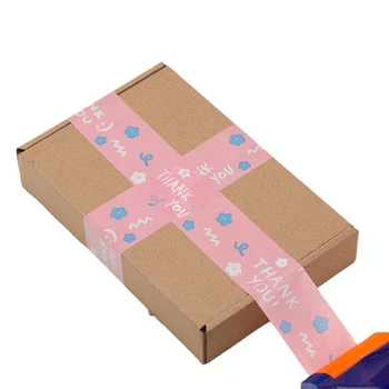 45 мм розовая лента Opp, 100 м картонная лента, прочная клейкая упаковочная лента с розовым шрифтом, герметизирующая лента, большое вам спасибо. Клейкая лента