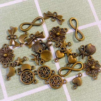 Новые подвески из сплава 16шт 15-25 мм, соединители для браслетов ручной работы из античной бронзы, ювелирные изделия ручной работы 
