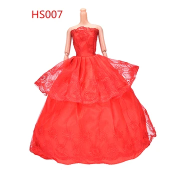 1Шт Элегантное красное свадебное платье ручной работы, свадебное платье для одежды, кукольный наряд принцессы, одежда в подарок для девочек