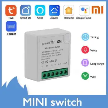 Tuya WIFI Mini Smart Light Switch 2-полосный выключатель дистанционного управления с Alexa Alice Home Smart Life