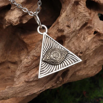 Винтажное масонское ожерелье Иллюминатов с треугольным глазом для мужчин, подвеска 