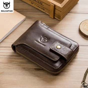 Мужской кошелек бренда BULLCAPTAIN, кошелек из натуральной кожи, мужской Rfid-кошелек, многофункциональная сумка для хранения, портмоне, сумки для карточек, кошельки