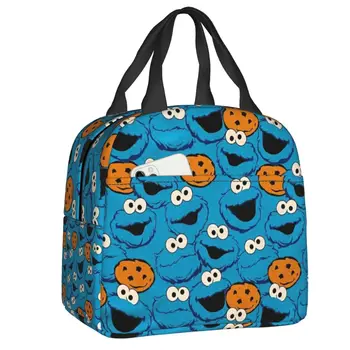 Изготовленная на заказ милая сумка для ланча Cookies Monsters для мужчин и женщин, теплый кулер, изолированный ланч-бокс для учащихся школы