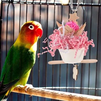 Игрушка для кусания попугая Подвесная игрушка в птичьей клетке Подвесной декор в виде птичьей клетки Игрушка для домашних птиц