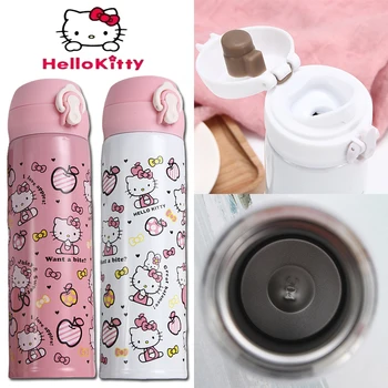 Новый термос Hello Kitty Объемом 500 МЛ, модный Креативный термос Большой емкости Для мужчин И женщин, чайник из нержавеющей стали, вакуумная изоляционная чашка с надувной крышкой