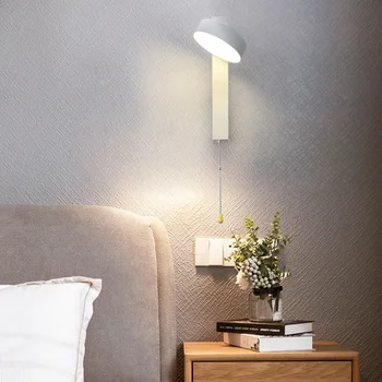 Светодиодный выключатель, настенный светильник, Вращающийся в помещении, прикроватная лампа для спальни, фонарь для гостиной, светильник для домашнего декора, факел