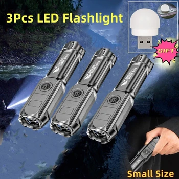 Мощный светодиодный фонарик Гигантские Яркие тактические фонари Перезаряжаемые USB 18650 с водонепроницаемым зумом Рыболовный Охотничий светодиодный фонарик